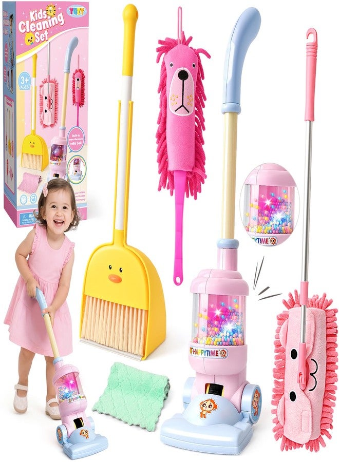 TUZT Animal Kids Cleaning Toy Set for Toddler, Realistic Vacuum Cleaner with Light & Sound, Mop & Duster, Broom & Dustpan, Home Cleaning Tool Pretend Play Toy Christmas Birthday Gift for Girl 3 4 5 6 - Image 1